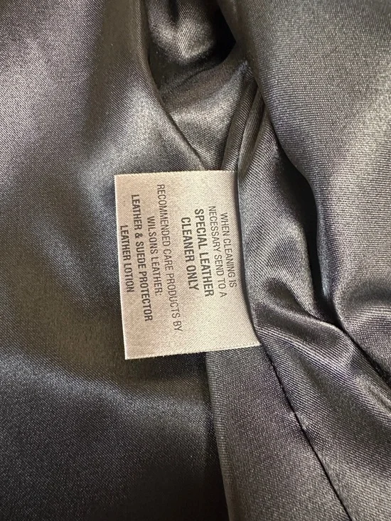 WILSONS LEATHER MAXIMA VINTAGE JACKET WHITE STRIPE/BLACK - S - Picture 4 of 4